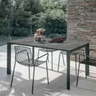 Mesa Fija Exterior en Hpl Alicante y Base Metal Fabricada en Italia - Carl viadurini