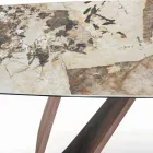 Mesa de salón fija con base de madera Made in Italy - Equatore viadurini