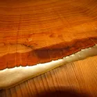 Mesa fija de diseño rectangular de madera y resina hecha en Italia Jam viadurini