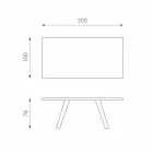 Mesa fija en chapa de roble y base en metal negro Logan viadurini