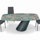 Mesa fija de acero y tapa de cerámica Made in Italy - Pantalones viadurini