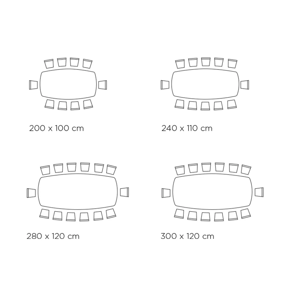 Mesa Fija de Cerámica y Base en Acero Pintado de Negro Made in Italy - Vidrios viadurini