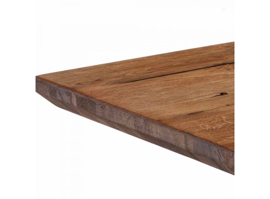 mesa de madera dura sólida con las piernas en vidrio templado Tito viadurini
