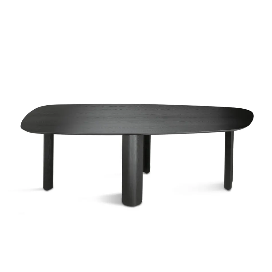 Mesa fija en tres colores con acabado efecto madera y dos tamaños - Musa viadurini