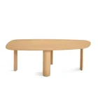 Mesa fija en tres colores con acabado efecto madera y dos tamaños - Musa viadurini
