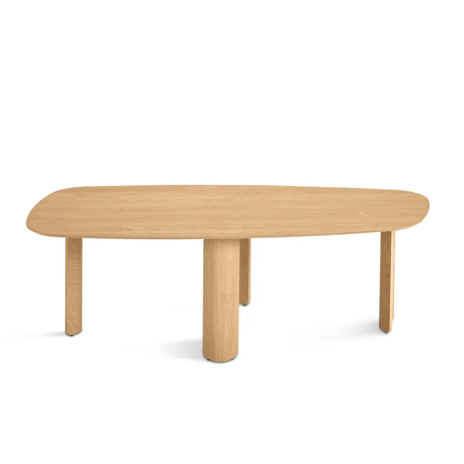 Mesa fija en tres colores con acabado efecto madera y dos tamaños - Musa viadurini