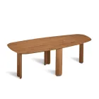 Mesa fija en tres colores con acabado efecto madera y dos tamaños - Musa viadurini