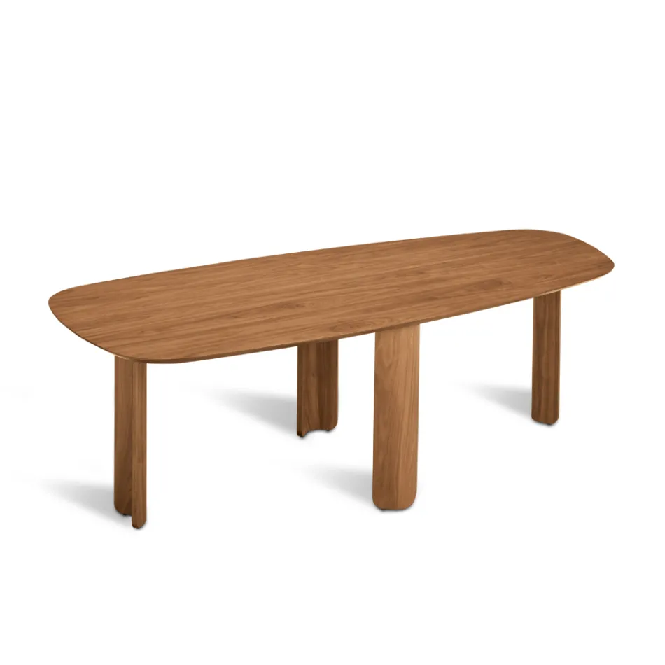 Mesa fija en tres colores con acabado efecto madera y dos tamaños - Musa viadurini
