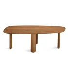 Mesa fija en tres colores con acabado efecto madera y dos tamaños - Musa viadurini