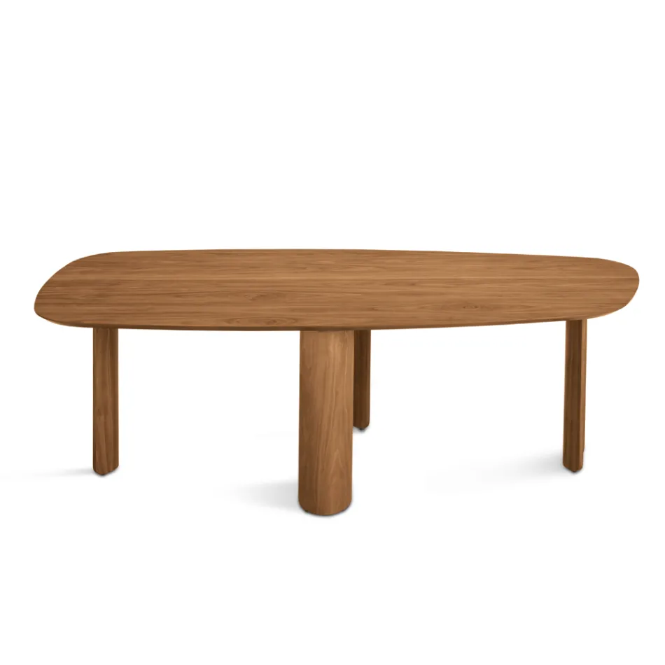 Mesa fija en tres colores con acabado efecto madera y dos tamaños - Musa viadurini