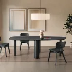 Mesa fija en tres colores con acabado efecto madera y dos tamaños - Musa viadurini