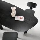 Mesa fija en tres colores con acabado efecto madera y dos tamaños - Musa viadurini