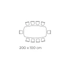 Mesa Fija en Vidrio Extraclaro y Fresno Made in Italy - Norte viadurini