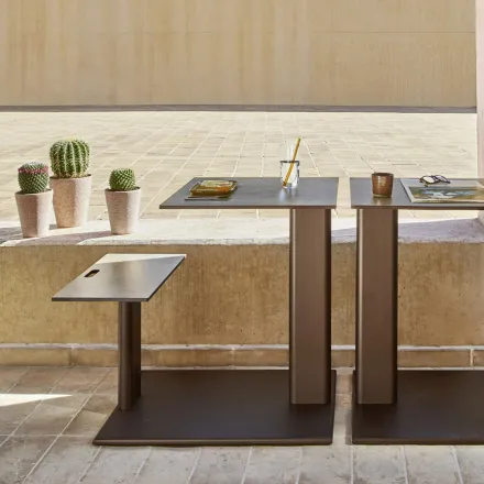 Mesa de jardín con asiento de aluminio Made in Italy - Plinto by Varaschin viadurini
