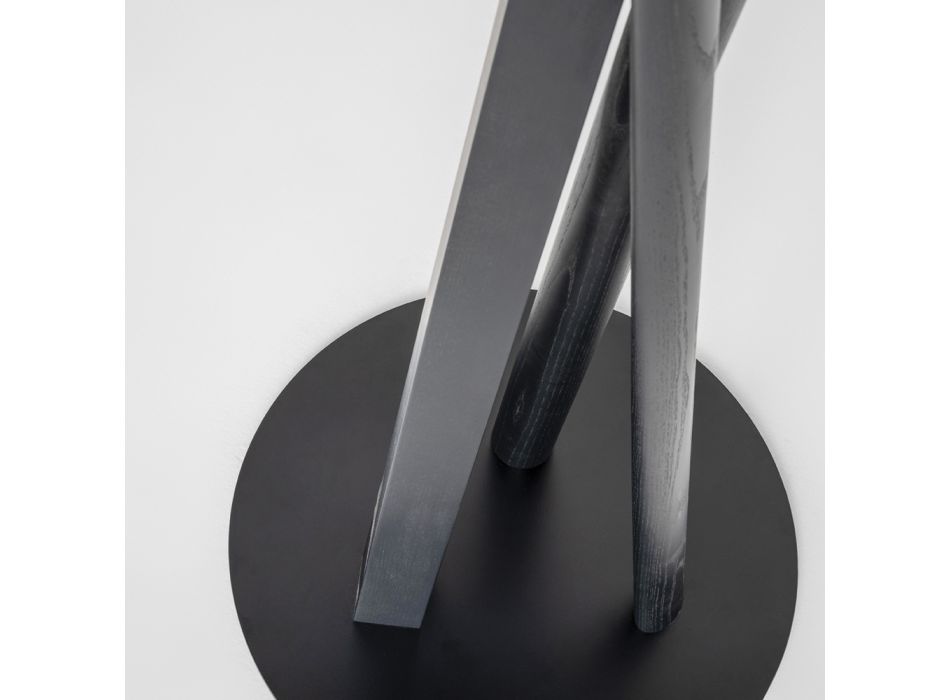 Mesa de fresno macizo y metal con tapa redonda Made in Italy - Baden viadurini