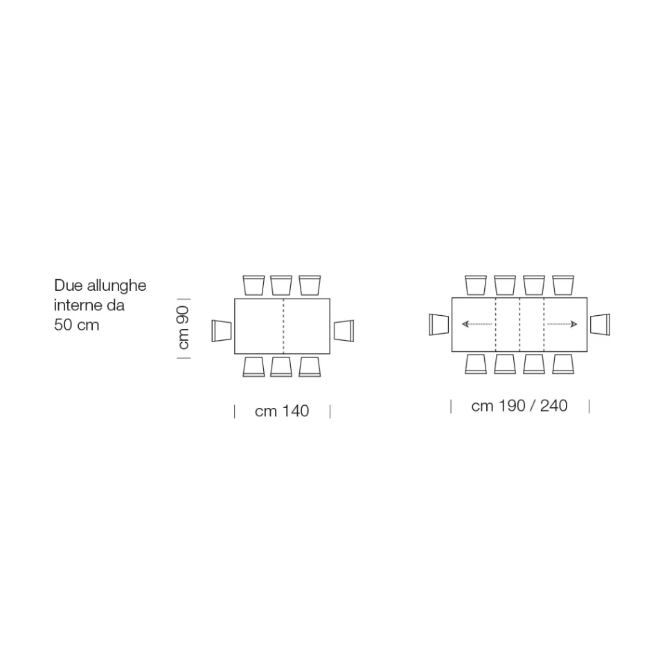 Mesa extensible de madera laminada hasta 470 cm Made in Italy – Gordito viadurini