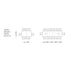 Mesa extensible de madera laminada hasta 470 cm Made in Italy – Gordito viadurini