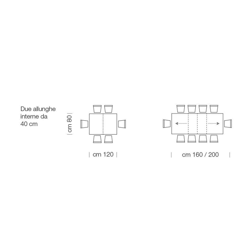 Mesa extensible de madera laminada hasta 470 cm Made in Italy – Gordito viadurini