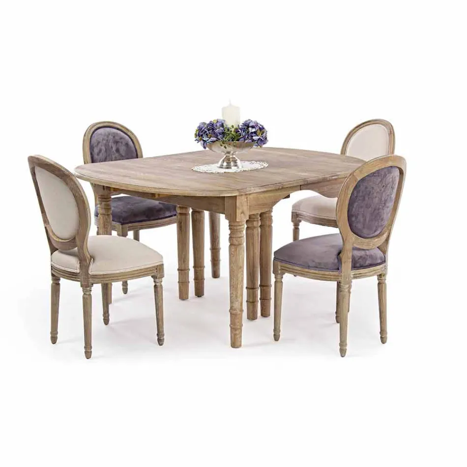 Mesa extensible de madera maciza hasta 382 cm Homemotion - Brindisi viadurini