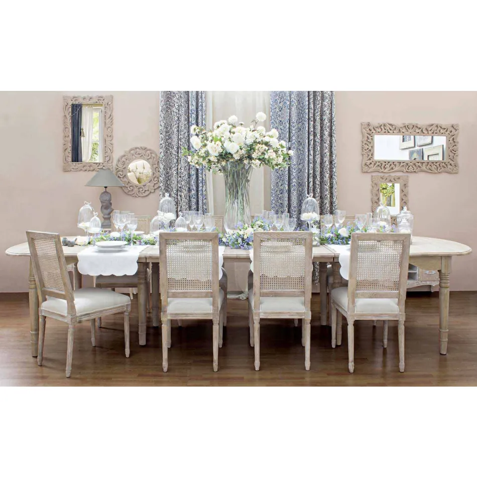 Mesa extensible de madera maciza hasta 382 cm Homemotion - Brindisi viadurini