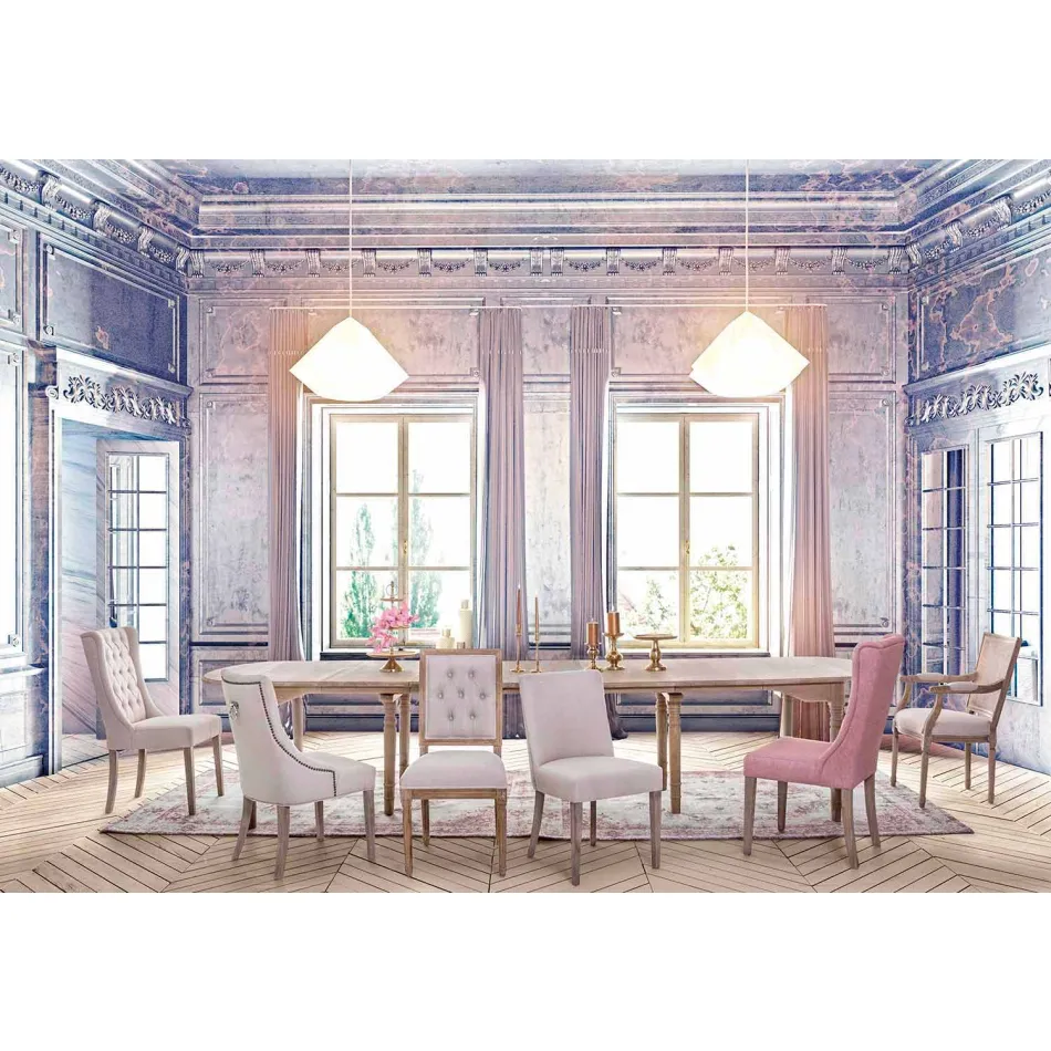 Mesa extensible de madera maciza hasta 382 cm Homemotion - Brindisi viadurini