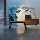 Mesa de madera maciza de aliso natural de diseño moderno, Antonio viadurini