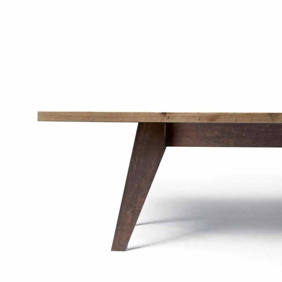 Mesa de madera maciza de aliso natural de diseño moderno, Antonio viadurini