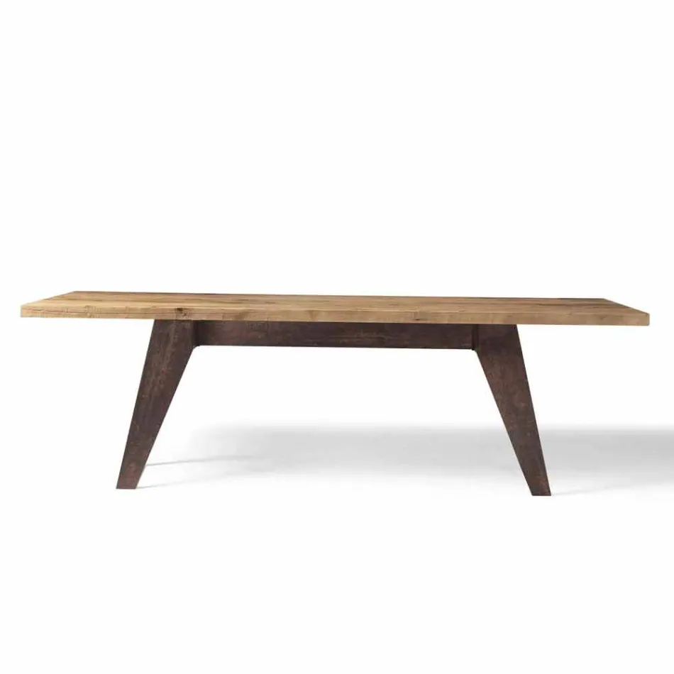 Mesa de madera maciza de aliso natural de diseño moderno, Antonio viadurini