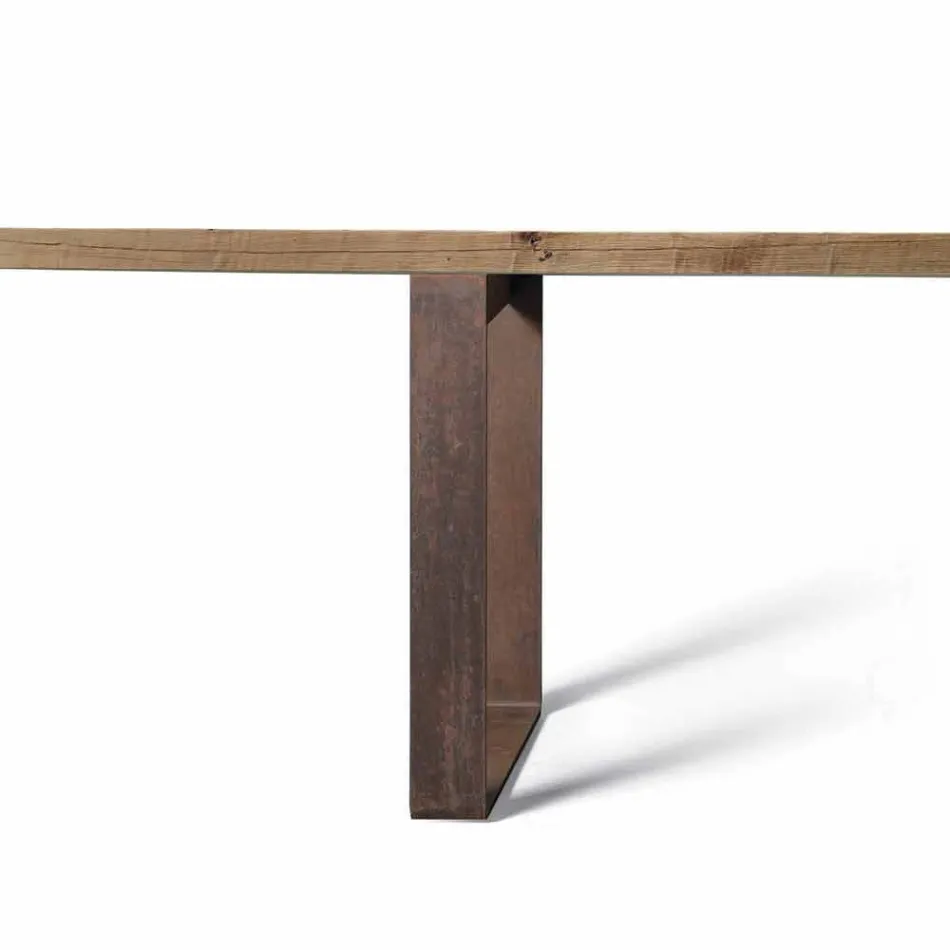 Mesa de madera maciza de aliso natural de diseño moderno, Antonio viadurini