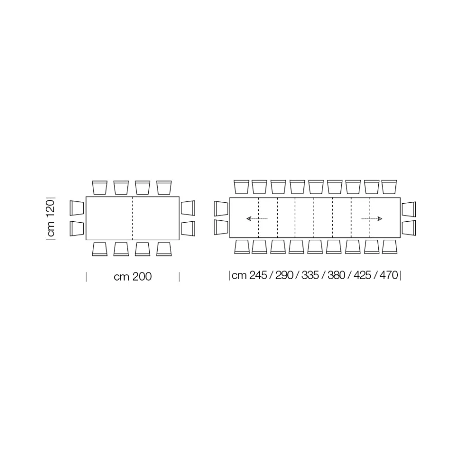 Mesa extensible de madera de melamina hasta 470 cm Made in Italy – Gordito viadurini