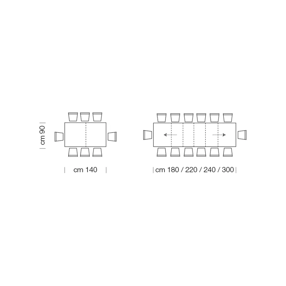 Mesa extensible de madera de melamina hasta 470 cm Made in Italy – Gordito viadurini