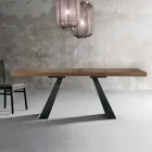 Moderna mesa de madera de roble anudada producida en Italia Zerba viadurini