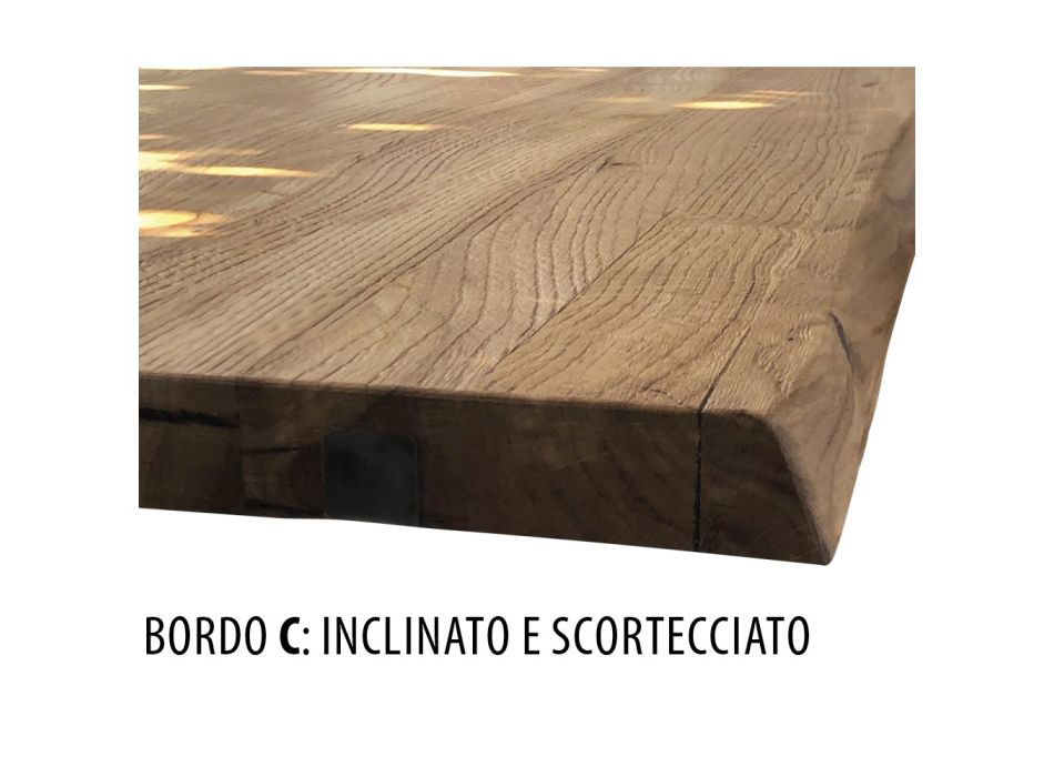 Mesa en roble anudado Masellato y patas de metal Made in Italy - Vicente viadurini