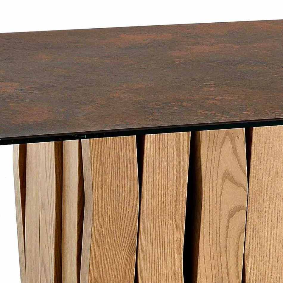 Mesa vitrocerámica de diseño moderno hecha en Italia, Egisto viadurini