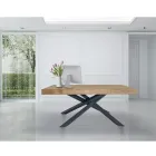 Mesa de interior extensible en madera maciza y metal Made in Italy - Khal viadurini