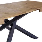 Mesa de interior extensible en madera maciza y metal Made in Italy - Khal viadurini