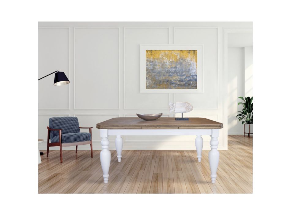 Mesa de estar extensible en roble con esquinas en forma Made in Italy - Rafael viadurini