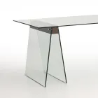Mesa de salón de diseño moderno con tablero y base de cristal – Lausana viadurini