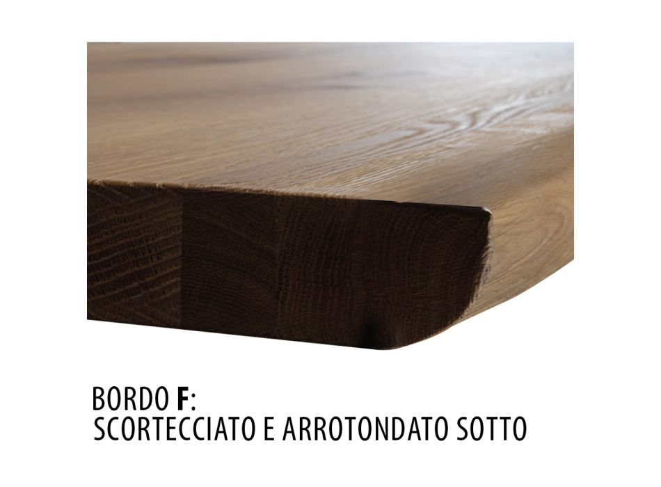 Mesa de estar en roble macizo con base de metal en la parte superior Made in Italy - Cedric viadurini