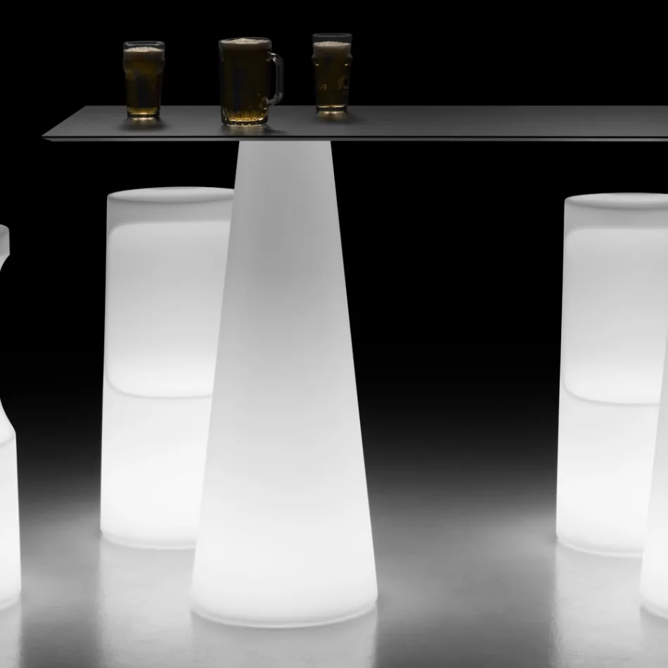Mesa de luz para exterior moderna con base de luz LED Made in Italy - Forlina viadurini