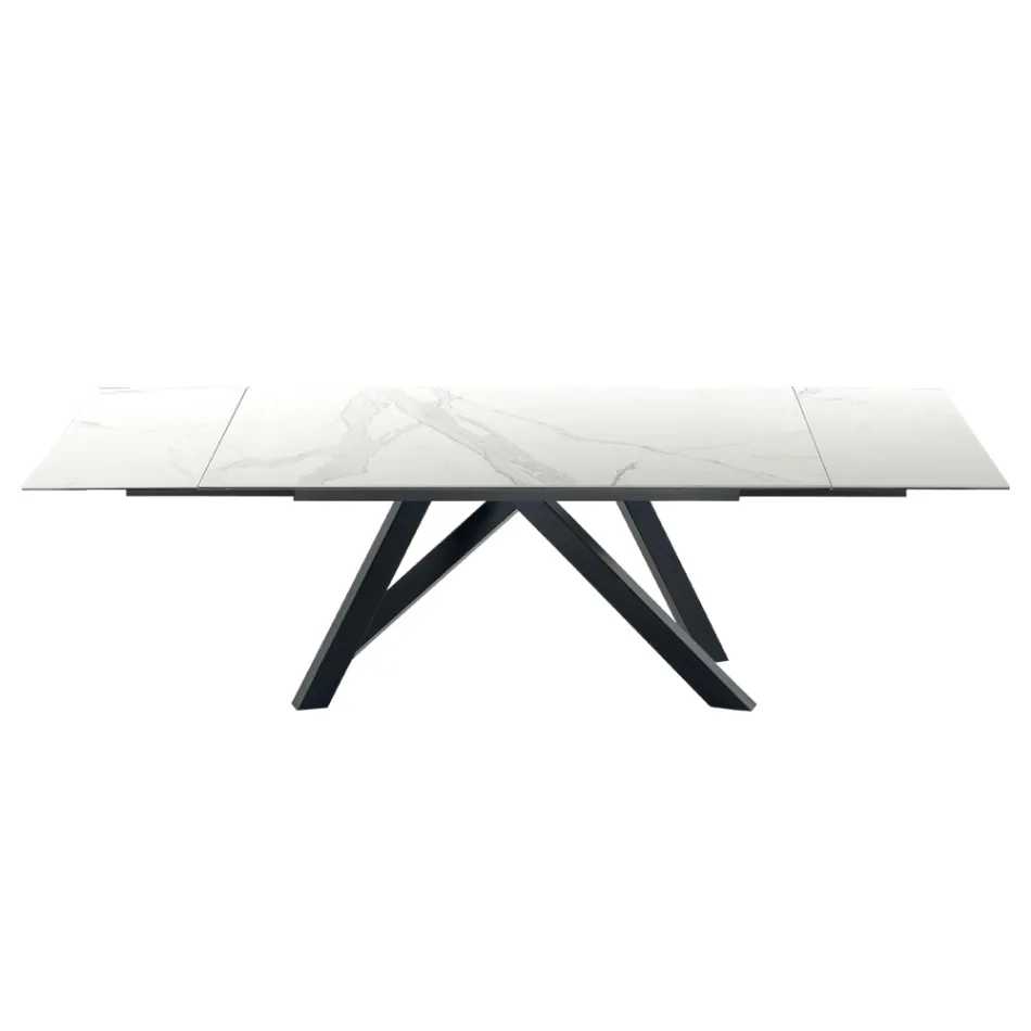 Mesa extensible moderna hasta 278 cm en cerámica Made in Italy - Settimmio viadurini