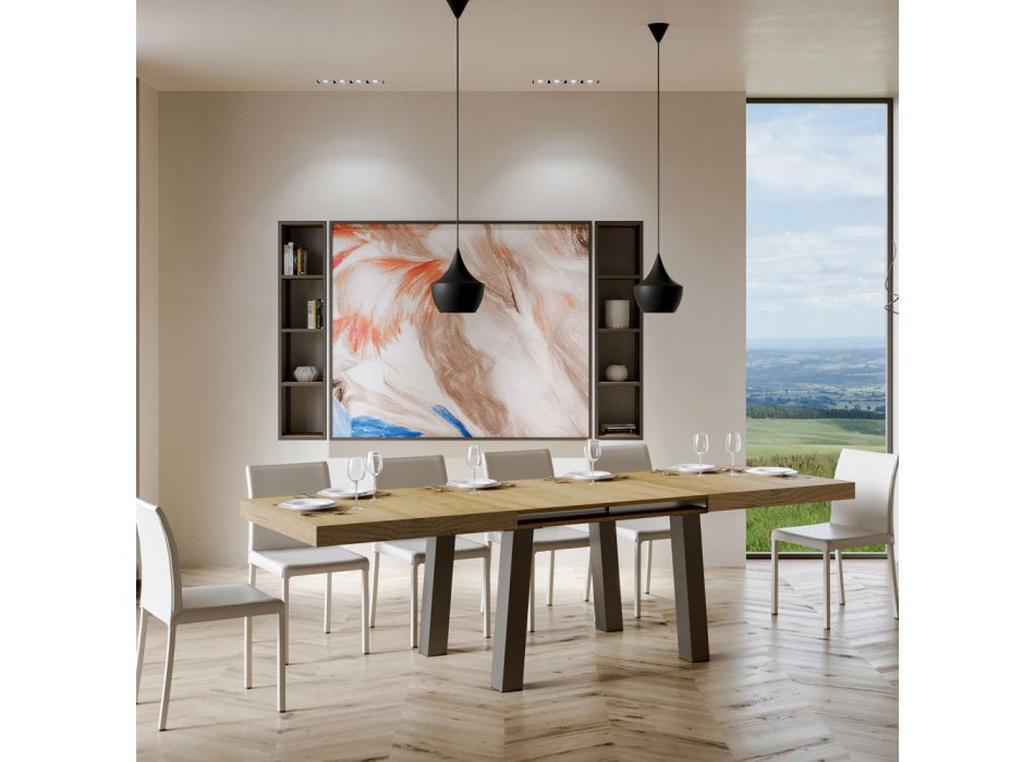Mesa extensible moderna hasta 440 cm en madera Made in Italy - Cedric viadurini