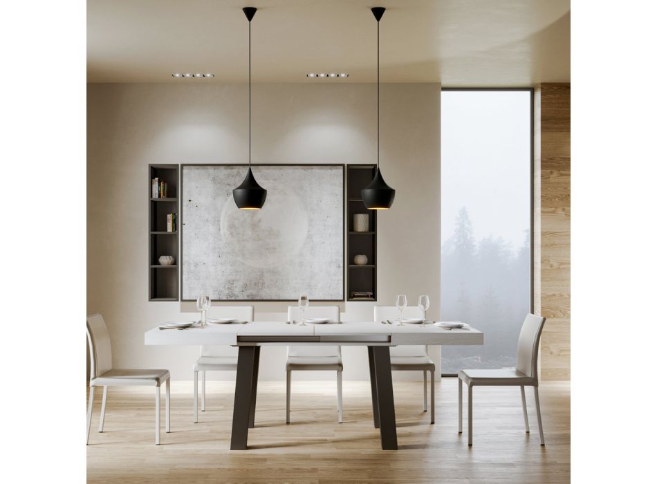 Mesa extensible moderna hasta 440 cm en madera Made in Italy - Cedric viadurini