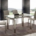 Mesa moderna extensible en acero y metal templado Georgia