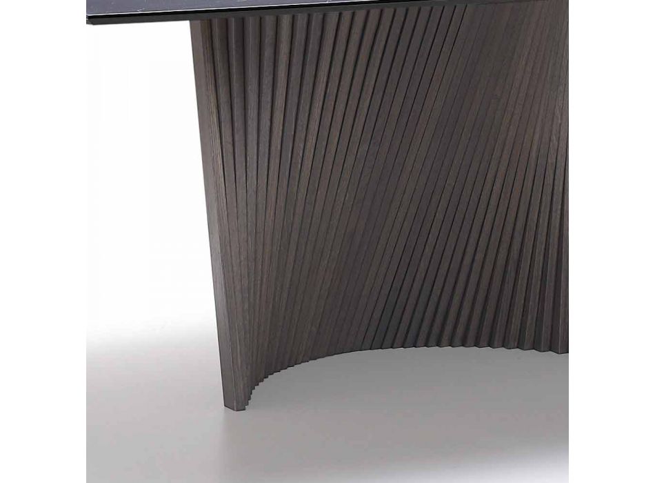 Mesa moderna con encimera de gres con efecto mármol hecha en Italia, Adrano viadurini