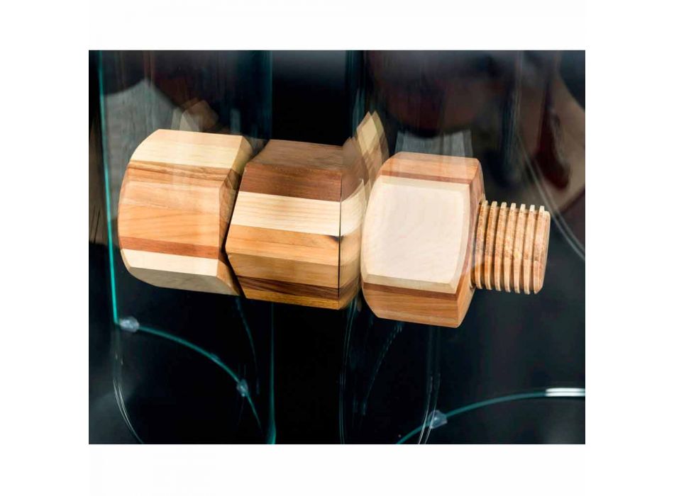 Moderno de cristal veneciano y mesa de madera Briccola viadurini
