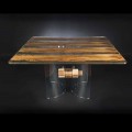 Mesa moderna de madera de Briccola Veneciana y cristal