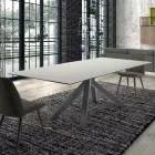 Mesa rectangular moderna de cerámica y acero Made in Italy - Settimmio viadurini