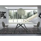 Mesa rectangular moderna en cerámica y acero Made in Italy - Settimmio viadurini