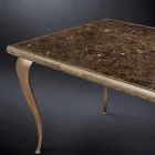 Tabla neoclásico con estructura de madera maciza y una tapa de mármol Adam viadurini